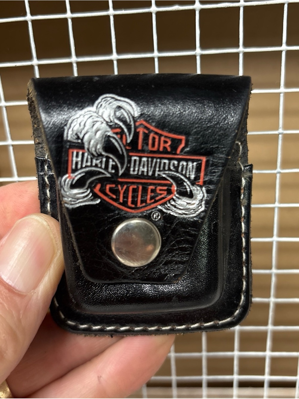Vintage Harley Davidson Zippo Leather Belt Pouch USA 90s